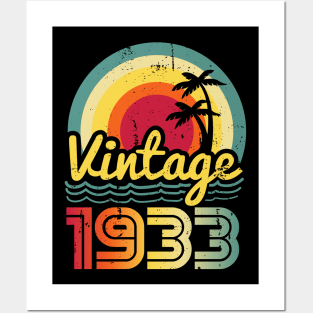 Vintage 1933 Made in 1933 90th birthday 90 years old Gift Posters and Art